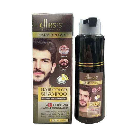 Chirs's Professional Dark brown Hair Colour Shampoo 3 In 1 For Hair & Beard And Moustache 200ml