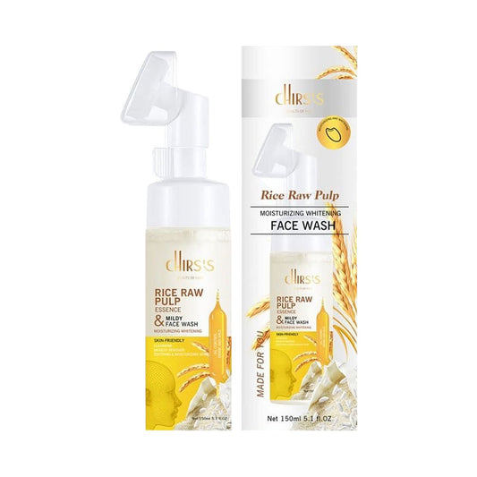 Chirs's Rice Raw Pulp Essence Face Wash Moisturizing Whitening Cleansing Mousse 150ML