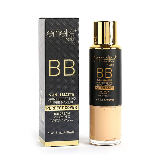 Emelie 9in1 matte foundation with puff blender