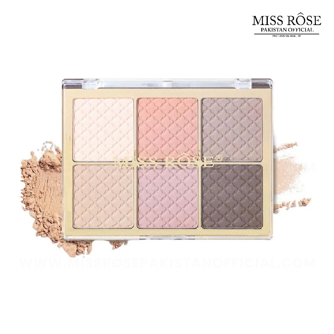 Miss Rose 6 Color Frisk Eyeshadow + Highlighter Palette