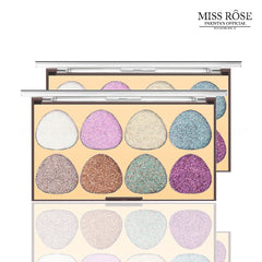 Miss Rose 8 Color Oval Glitter Eyeshadow Palette