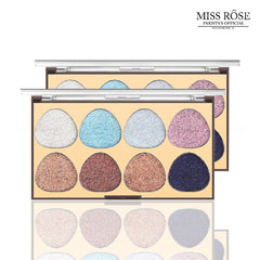 Miss Rose 8 Color Oval Glitter Eyeshadow Palette