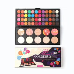 Beauty Nakeed makeup palette 48 eyeshadow 5 colour blusher + 5 colour highlighter