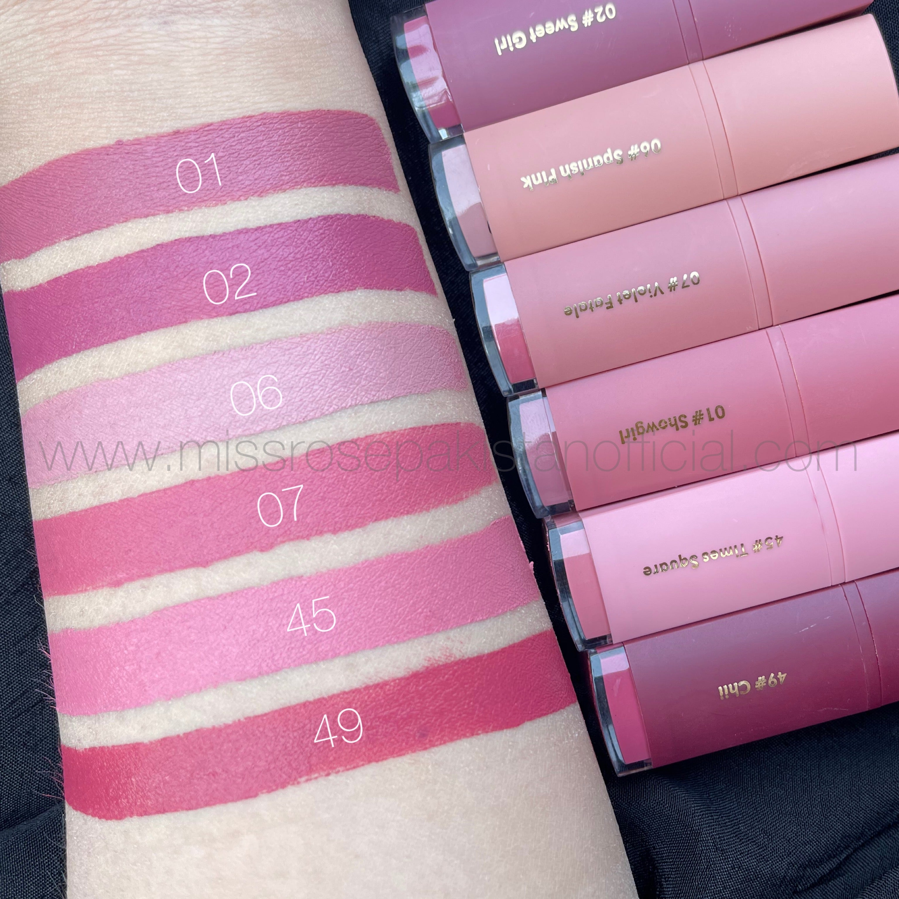 miss rose pink lipstick